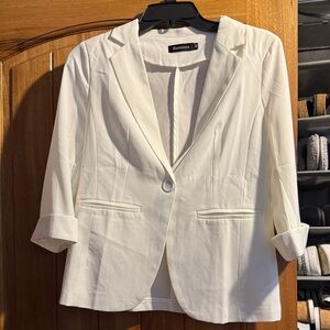 Women's Thin White Blazer Jacket